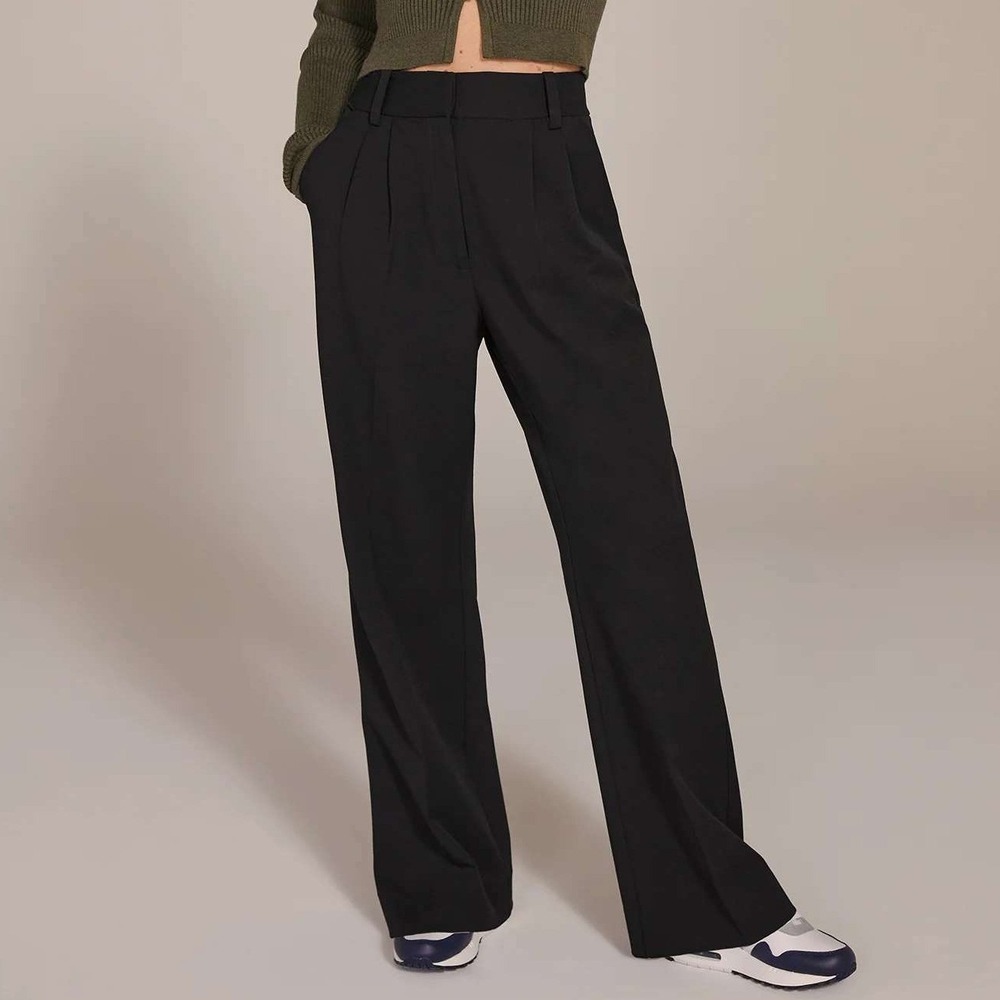 Favorite Daughter Black The Petite Favorite Pants Trouser Wide Leg Size 6